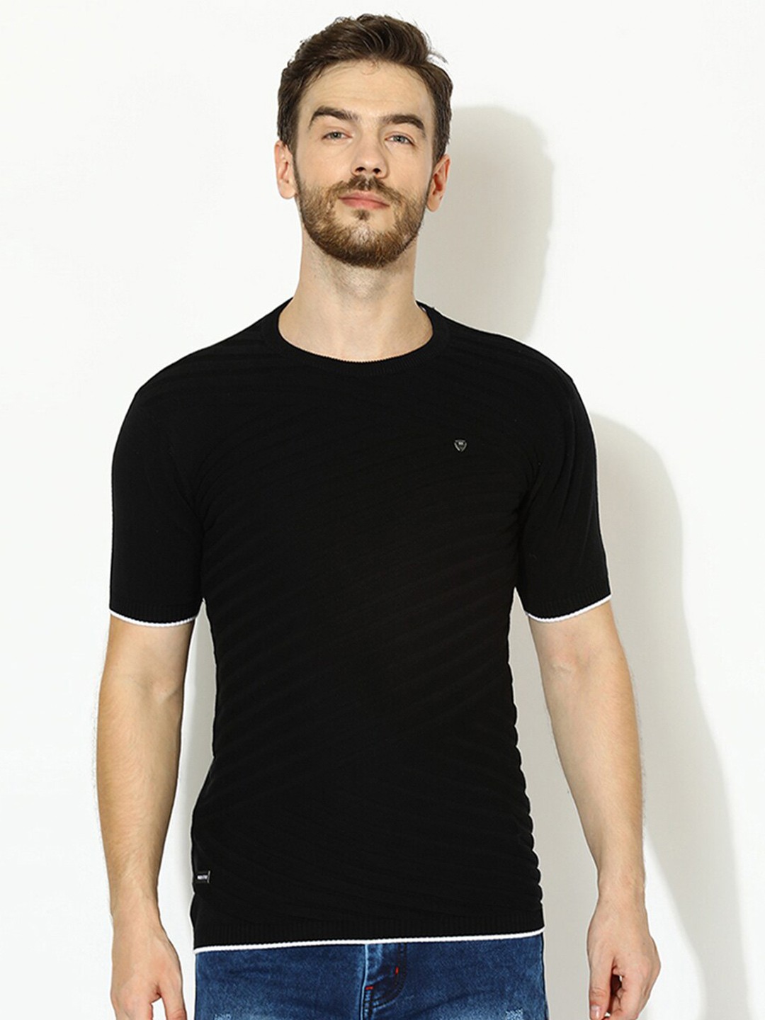 

V2 Value & Variety Men Cotton T-shirt, Black