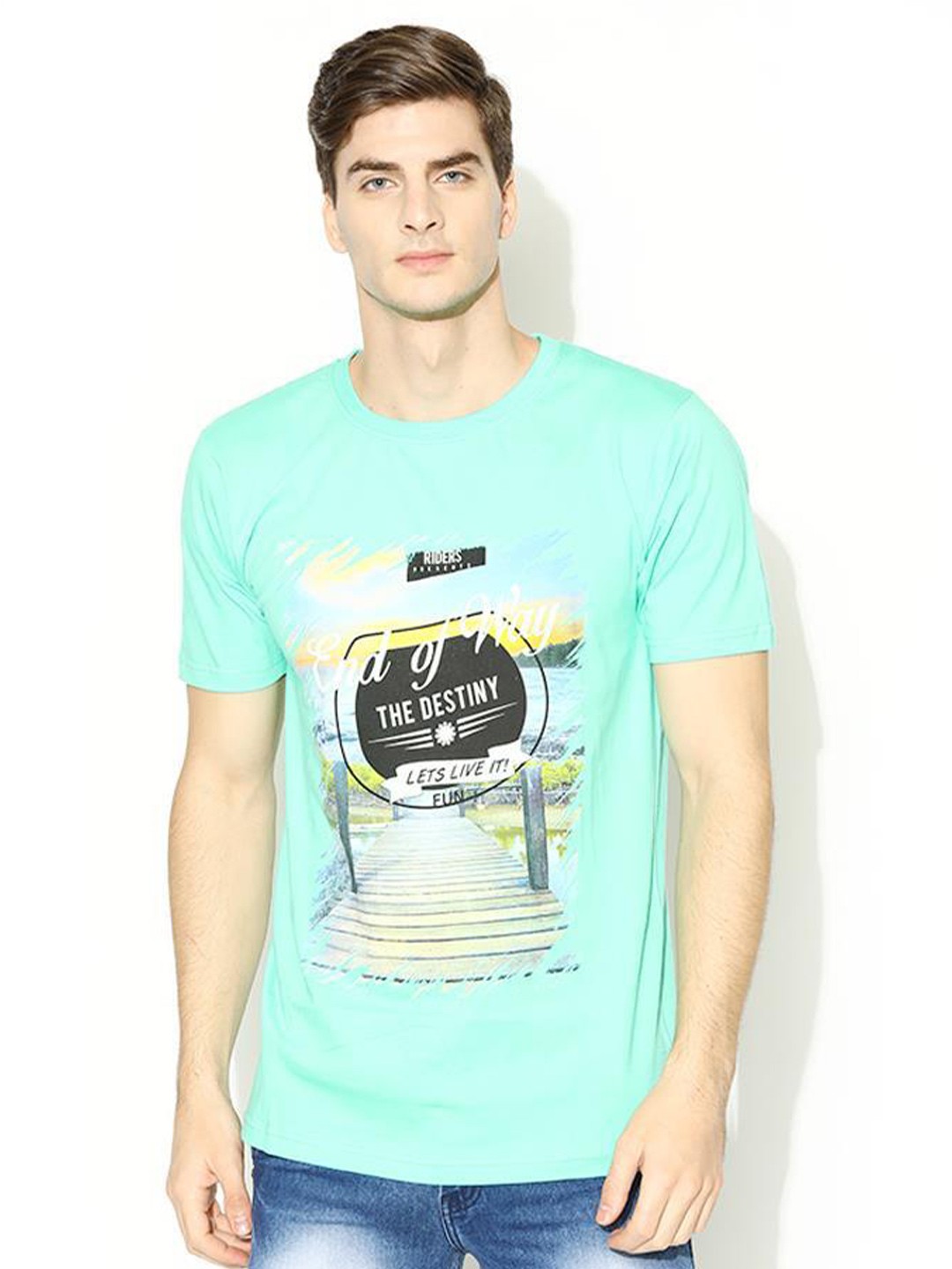 

V2 Value & Variety Men Cotton Printed T-shirt, Green