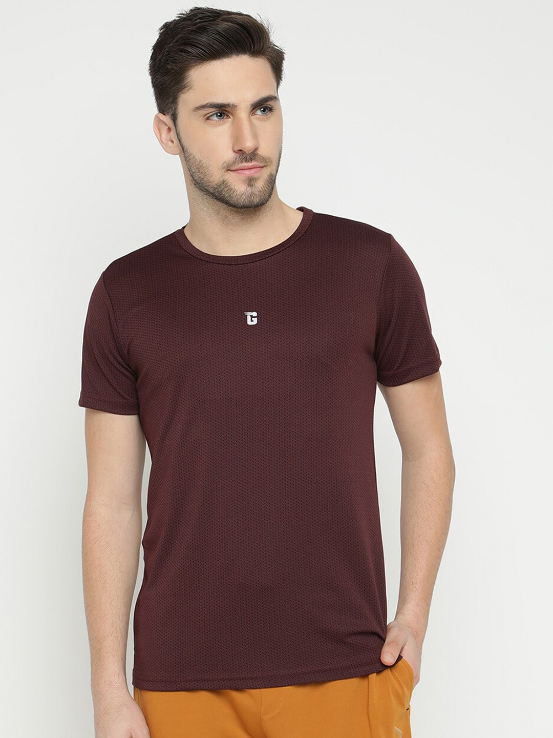 

V2 Value & Variety Men Cotton T-shirt, Maroon
