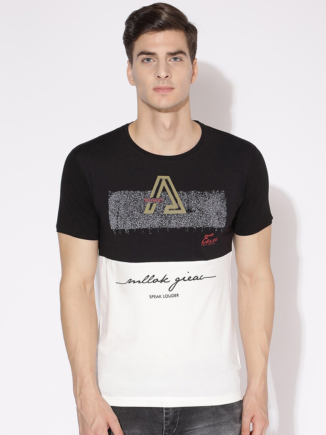

V2 Value & Variety Men Cotton Typography Printed T-shirt, Black