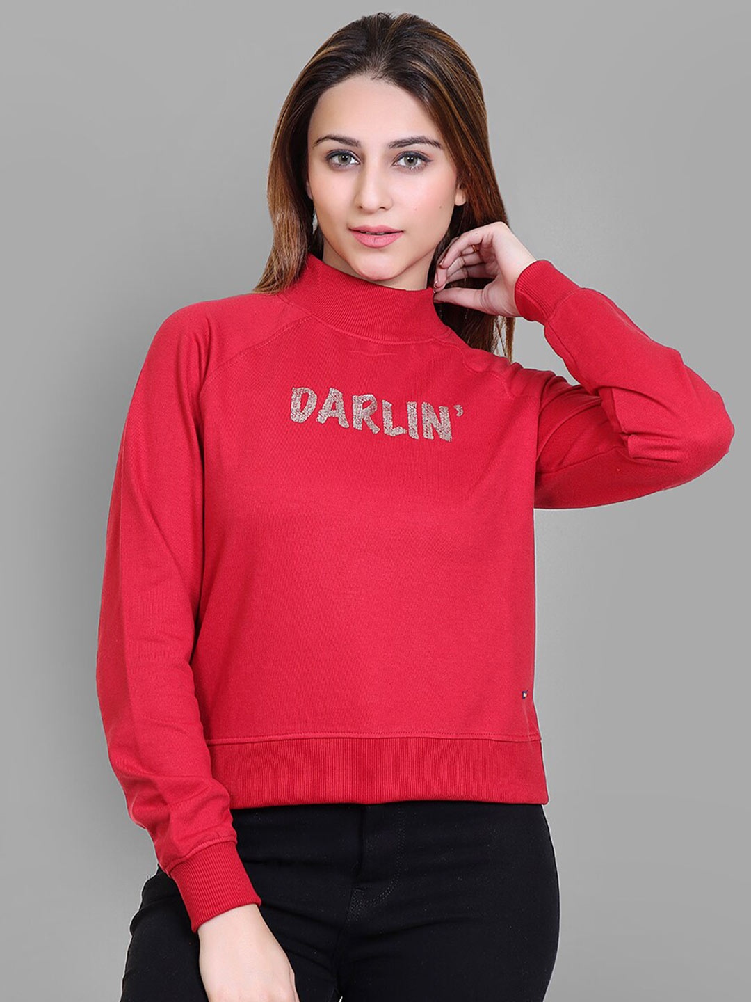 

Club York Typography Printed Pullover Sweatshirt, Red