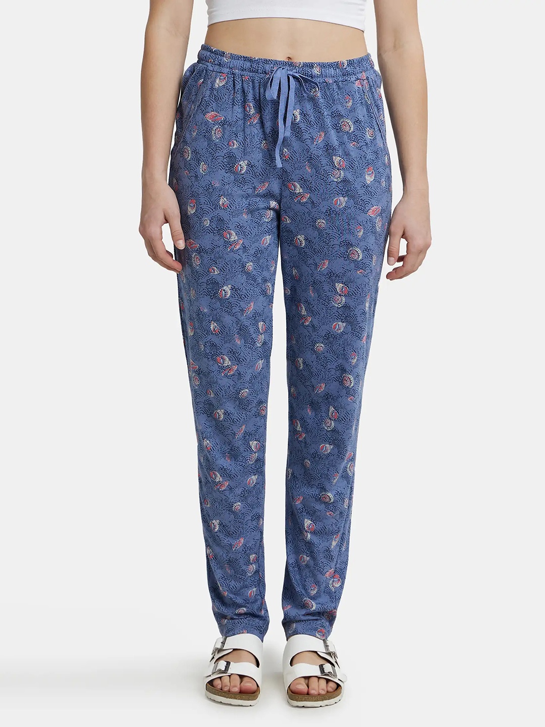

Jockey Printed Micro Modal Cotton Relaxed Fit Pyjama -RX09, Blue