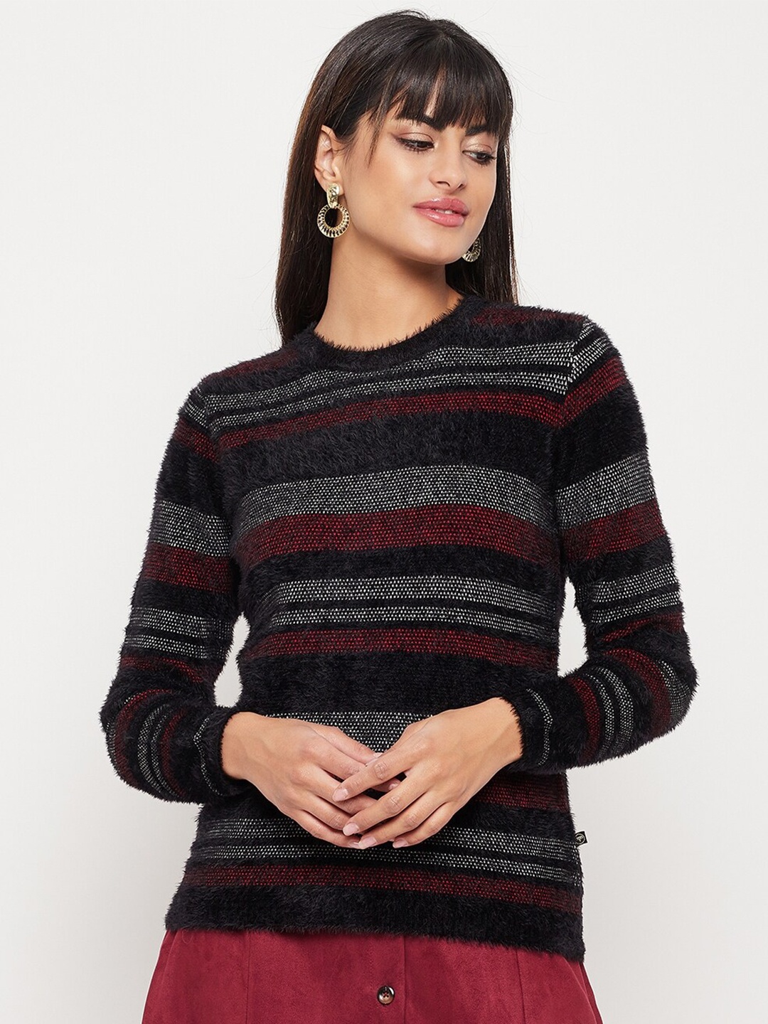 

Madame Striped Pullover, Black