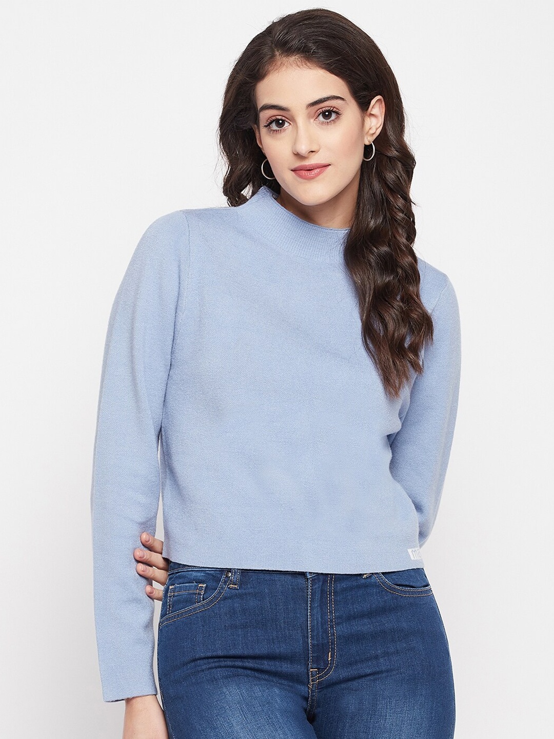 

Madame Round Neck Acrylic Pullover, Blue