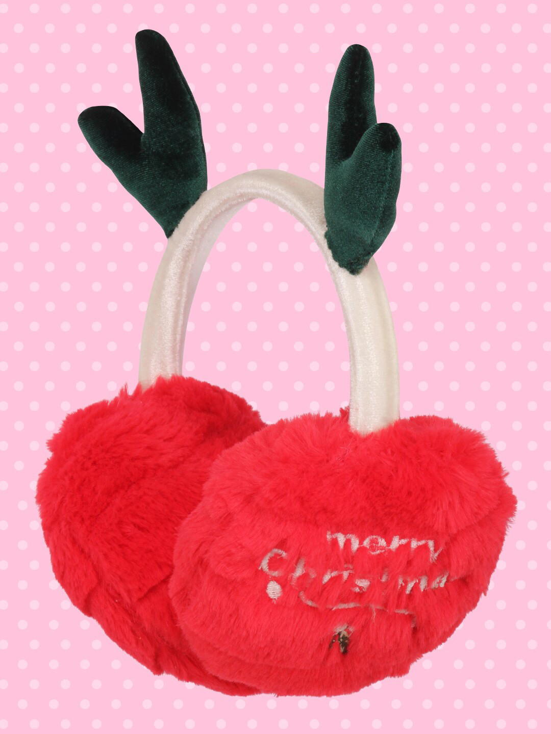 

CUTECUMBER Girls Christmas Faux Fur Earmuffs, Red