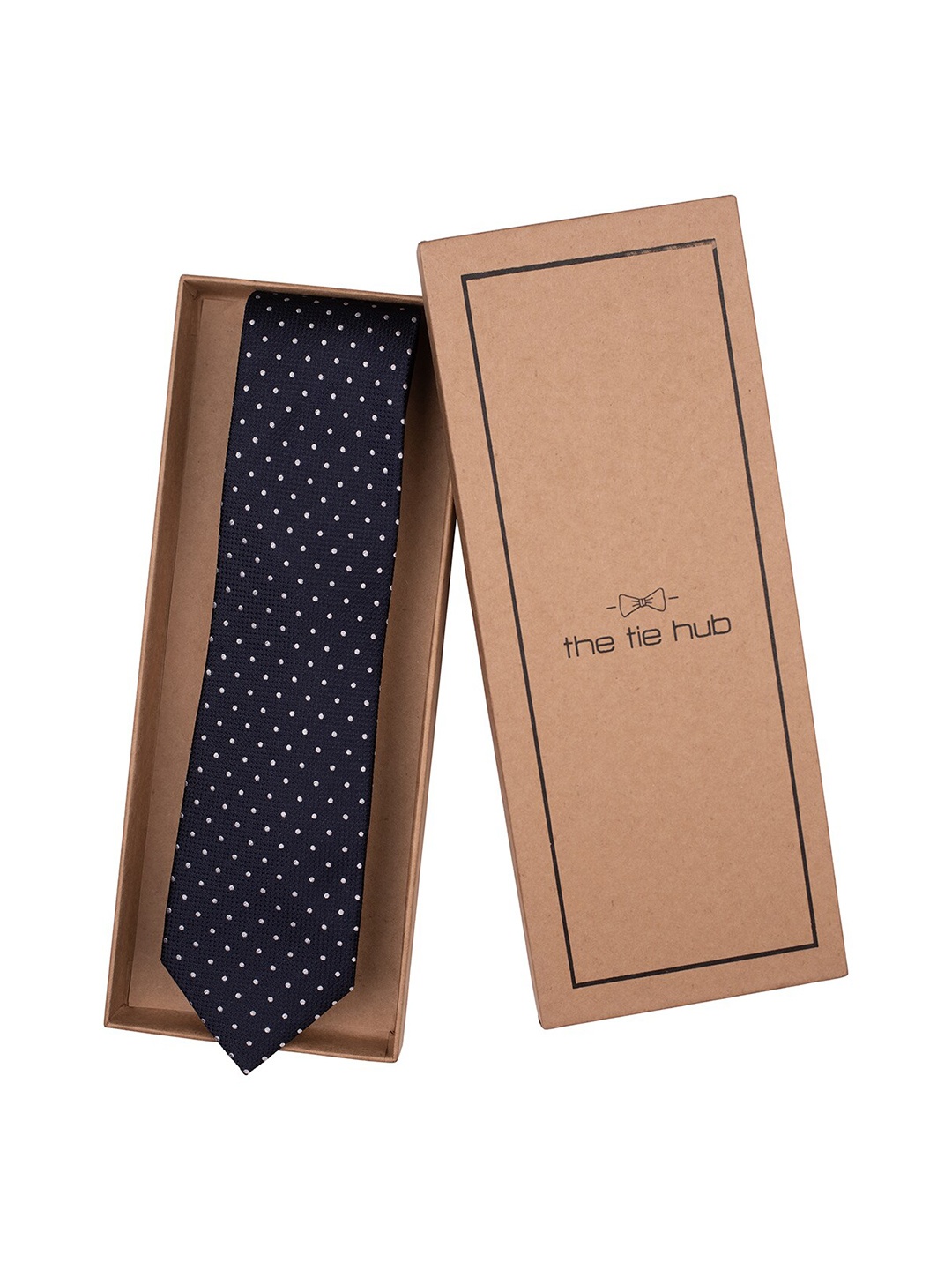 

The Tie Hub Men Printed Silk Broad Tie, Blue