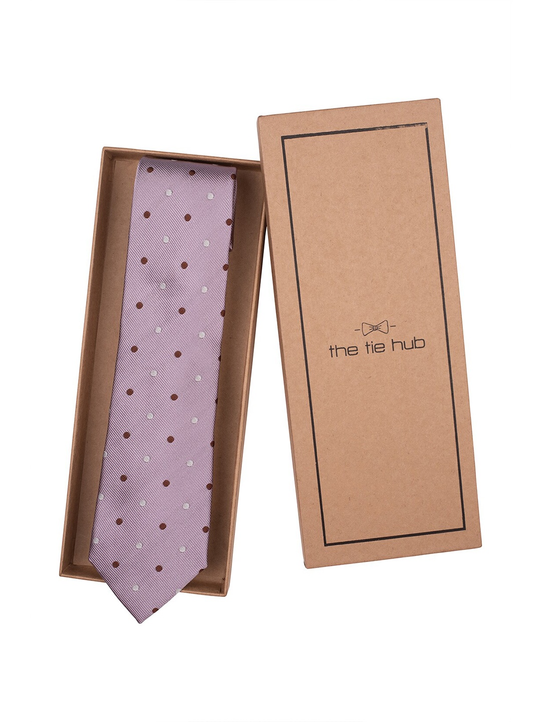 

The Tie Hub Men Woven Design Pure Silk Broad Tie, Purple