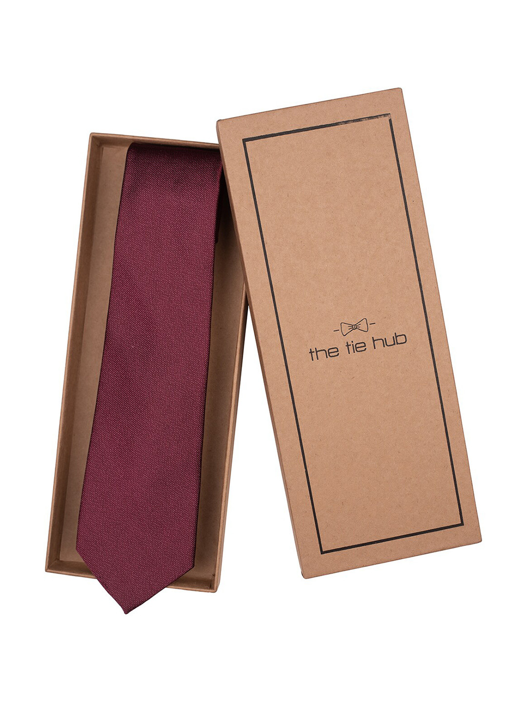 

The Tie Hub Men Solid Broad Tie, Maroon