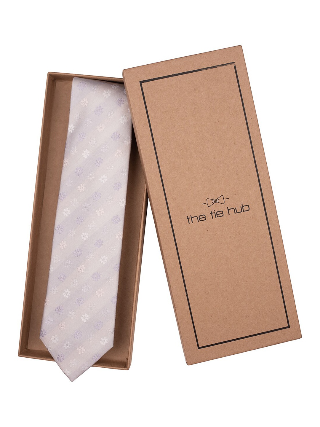 

The Tie Hub Men Grey & Blue Woven Design Broad Tie