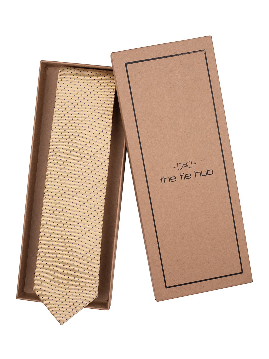 

The Tie Hub Men Woven Design Broad Tie, Yellow