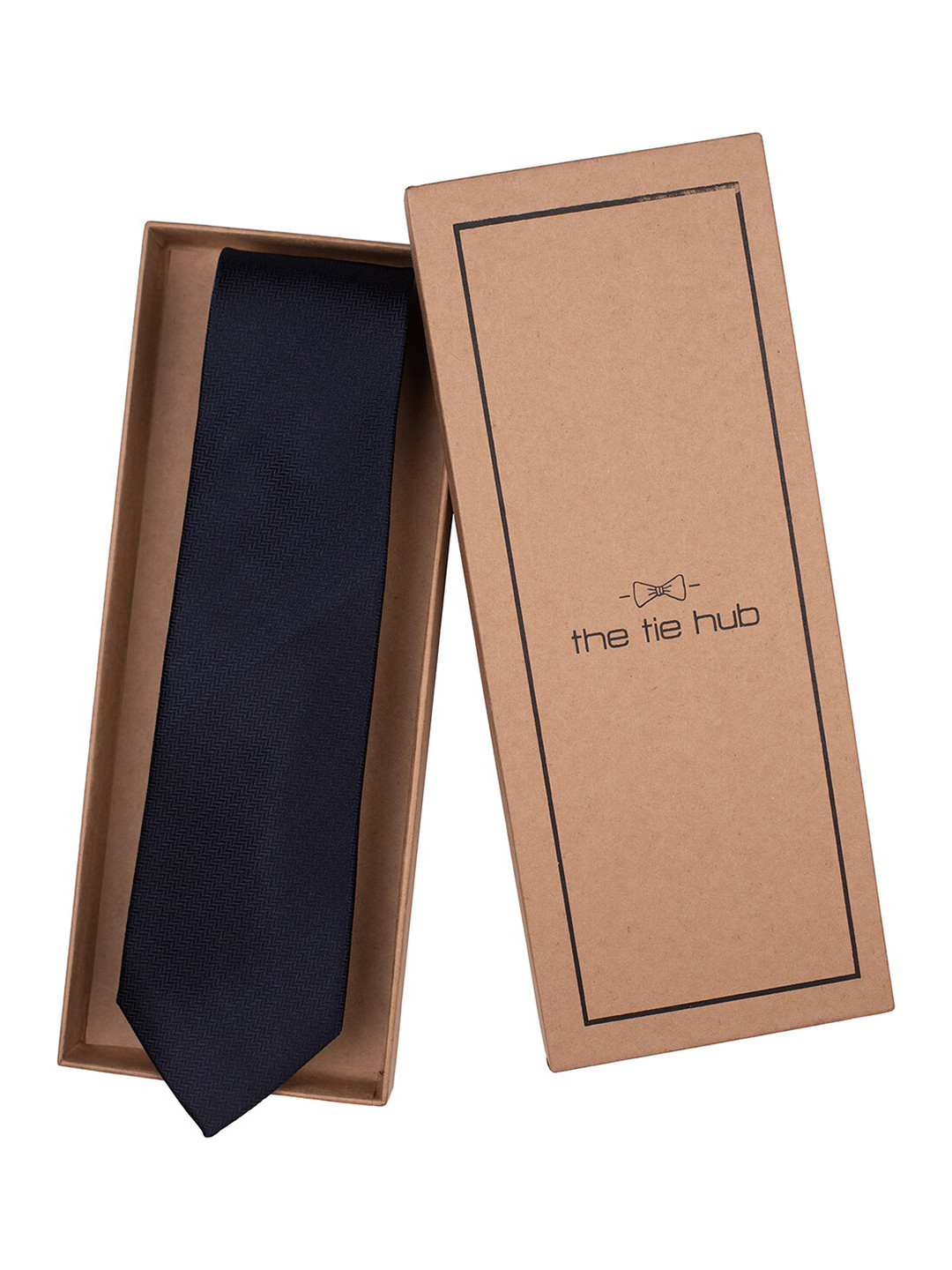 

The Tie Hub Men Silk Woven Design Broad Tie, Blue