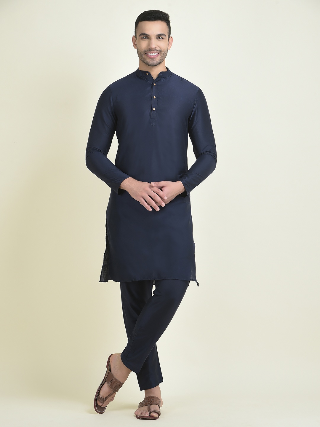 

DEYANN Men Kurta with Pyjamas, Navy blue