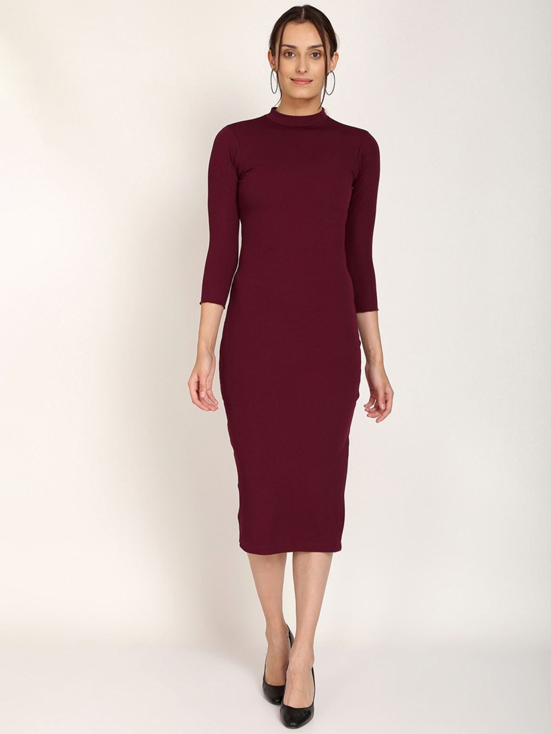 

Shopping Queen Bodycon Midi Dress, Maroon