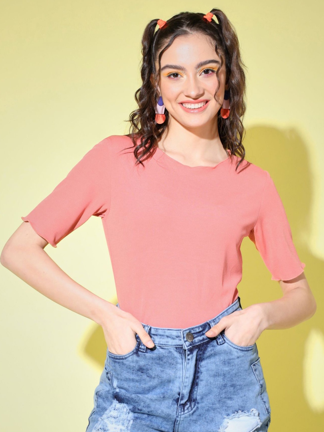 

Shopping Queen Fusion Top, Peach