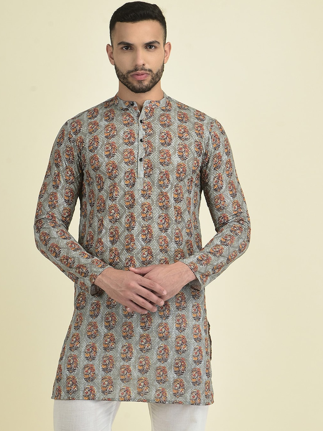 

DEYANN Men Ethnic Motifs Embroidered Kurta with Pyjamas, Green