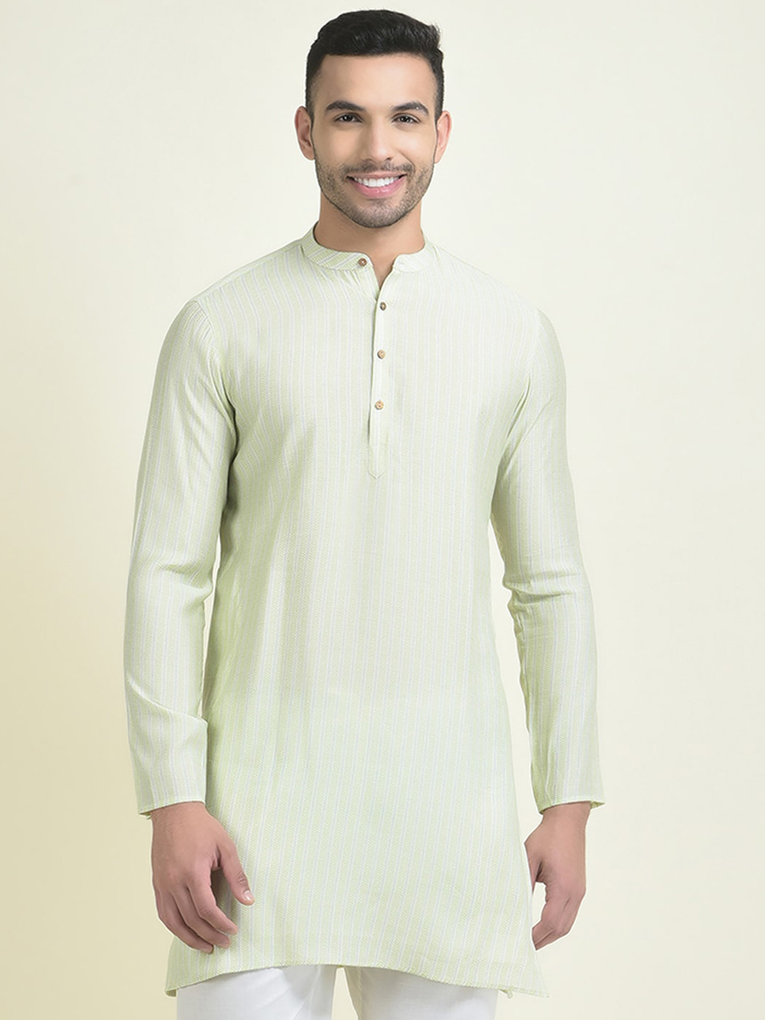 

DEYANN Men Ethnic Motifs Printed Kurta with Pyjamas, Green