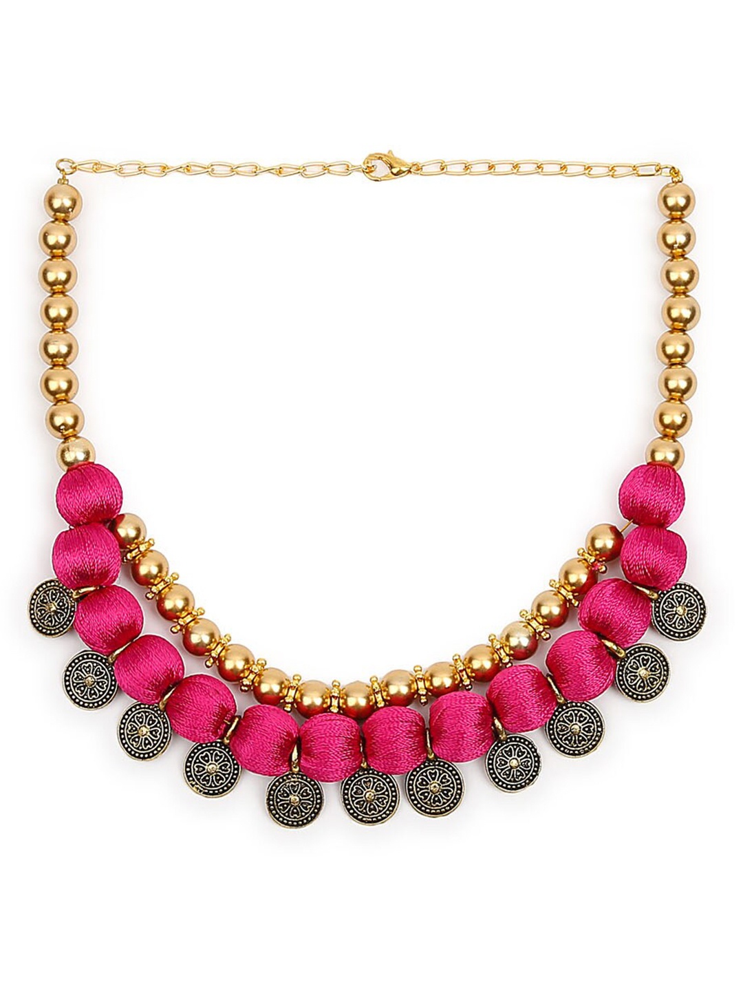 

AKSHARA Gold-Plated Choker Necklace, Pink