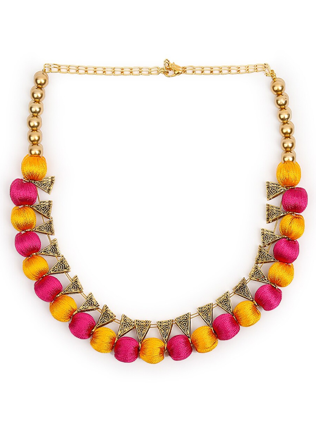 

AKSHARA Gold-Plated Choker Necklace, Pink