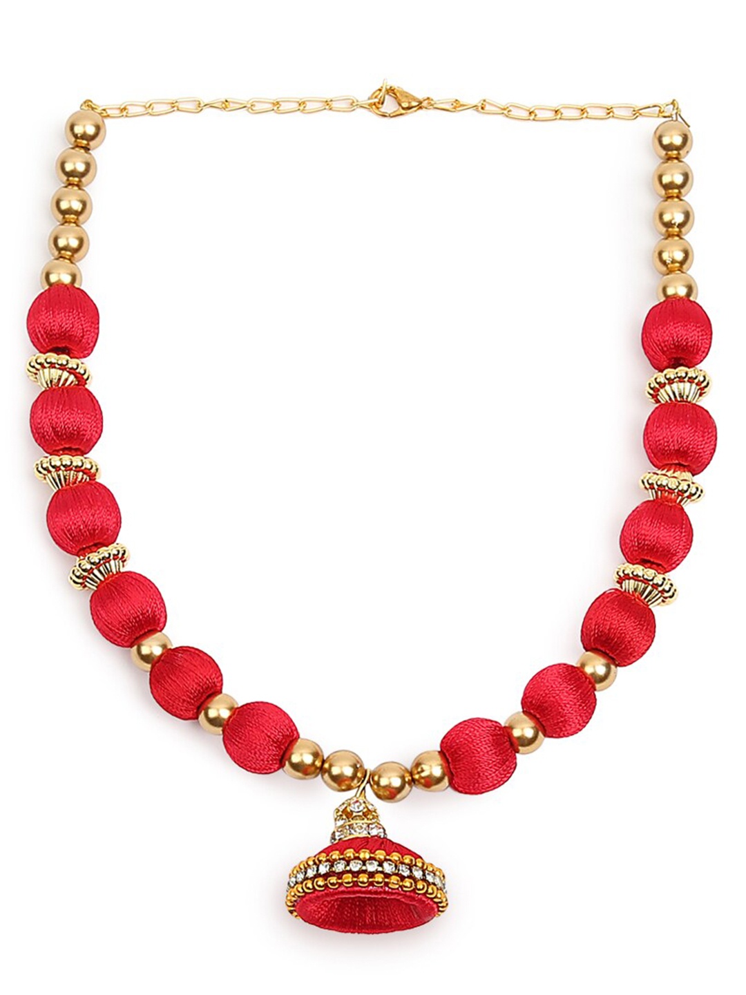 

AKSHARA Gold-Plated Choker Necklace, Red