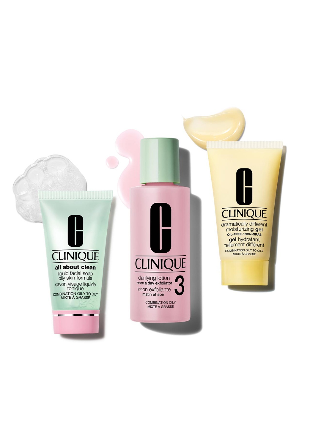 

Clinique Set of All About Clean Facial Soap+Clarifying Lotion Toner+Moisturizing Gel, Green