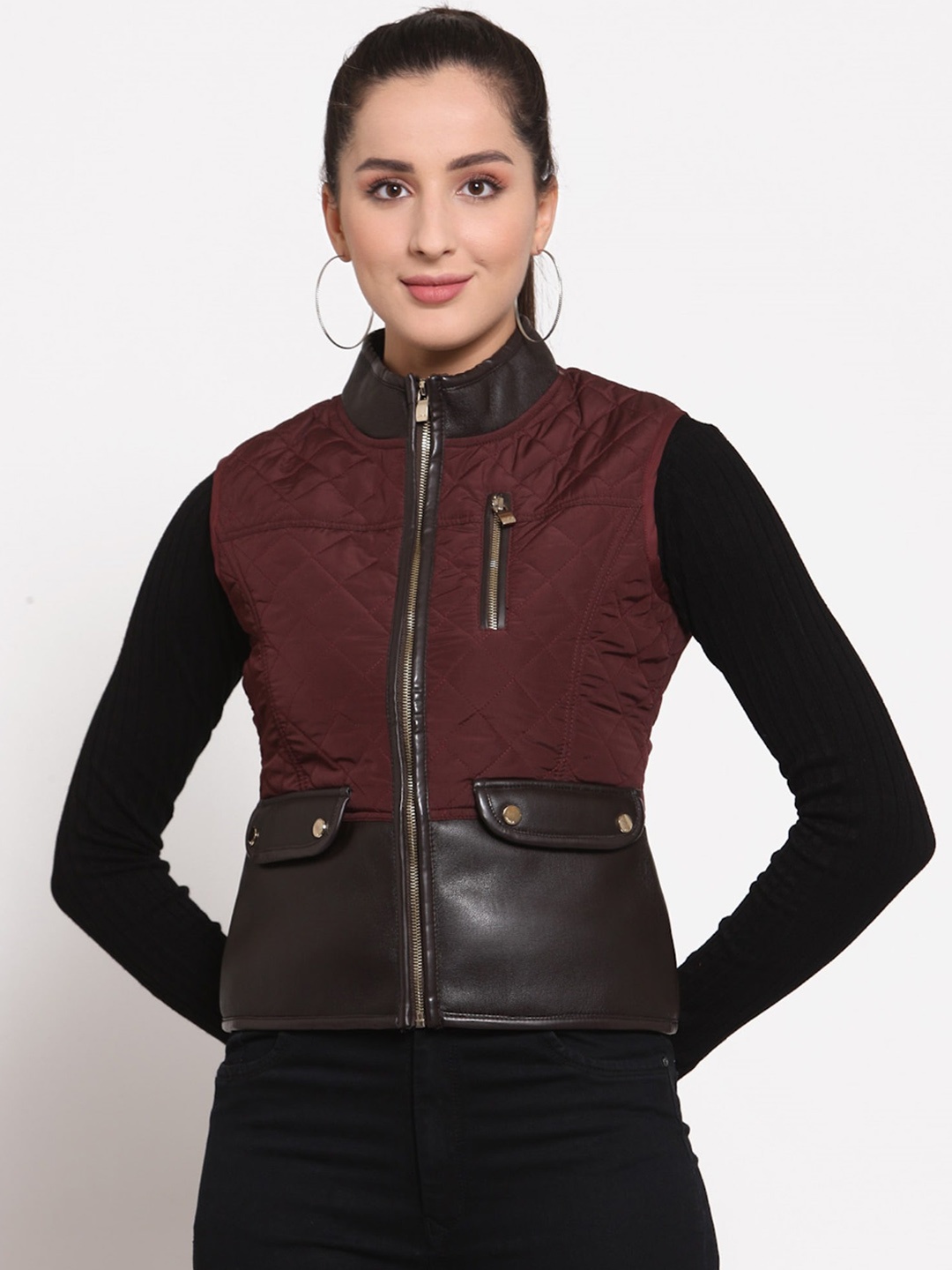 

Juelle Women Colourblocked Tailored Jacket, Brown