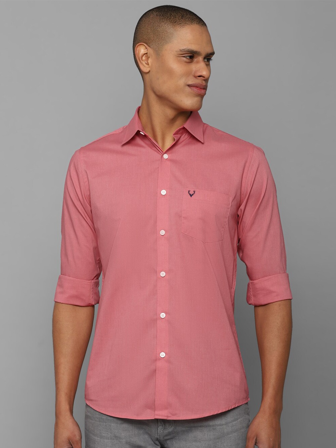 

Allen Solly Men Slim Fit Cotton Casual Shirt, Pink