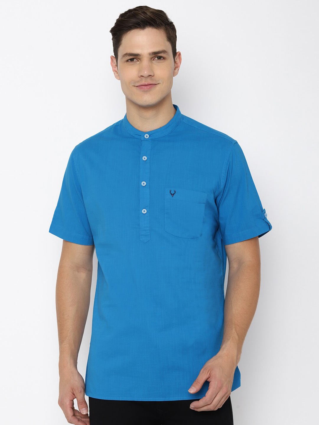 

Allen Solly Men Slim Fit Casual Cotton Shirt, Blue