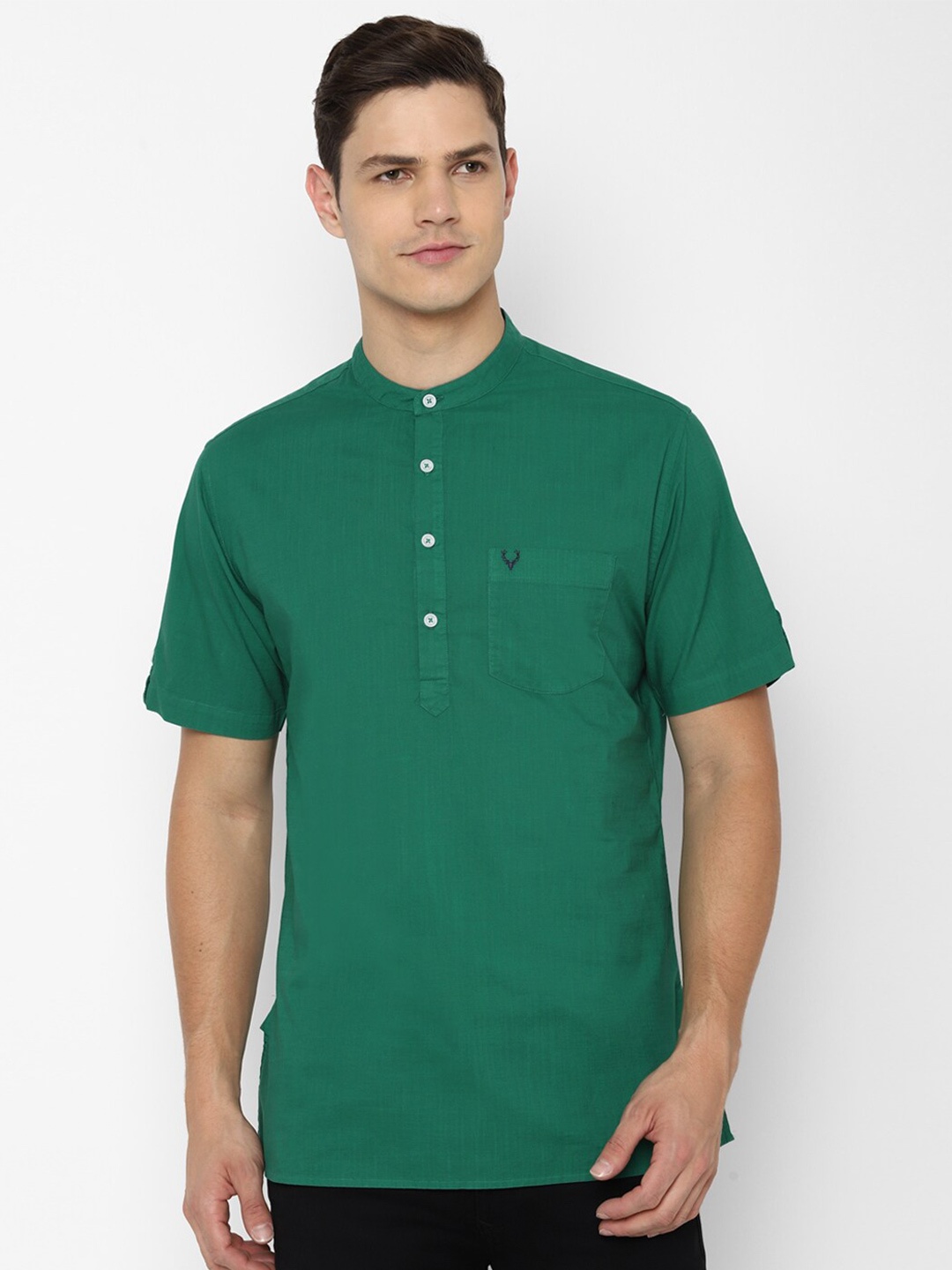 

Allen Solly Men Pure Cotton Kurta, Green