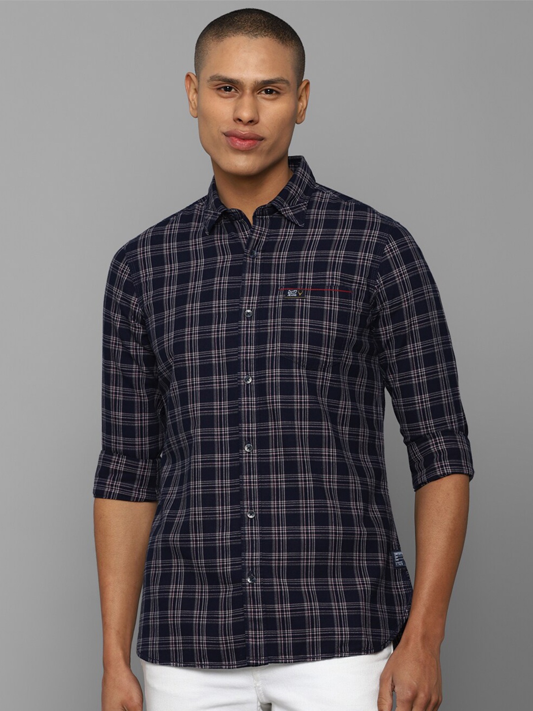 

Allen Solly Sport Men Tartan Checked Cotton Casual Shirt, Black