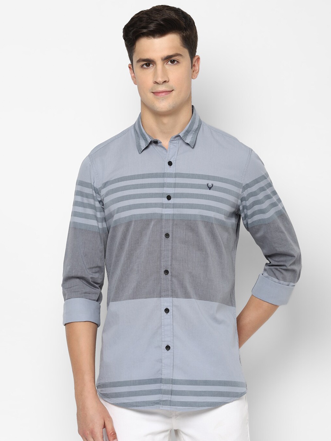 

Allen Solly Sport Men Horizontal Striped Casual Shirt, Blue