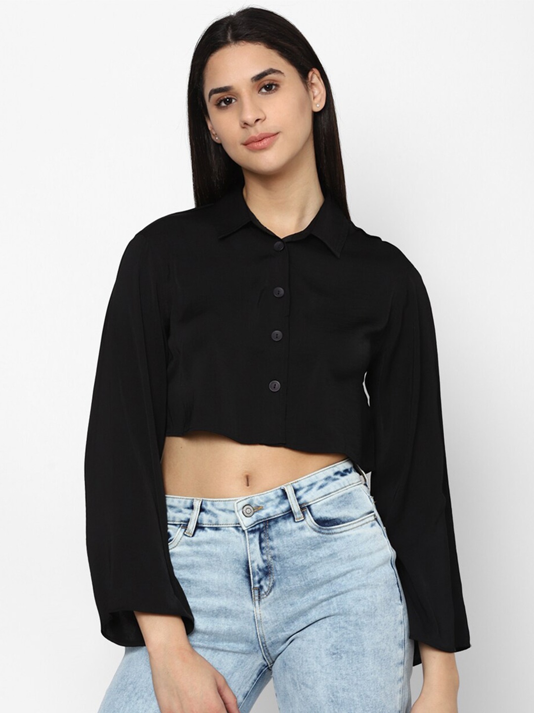 

AMERICAN EAGLE OUTFITTERS Women Casual Shirt, Black