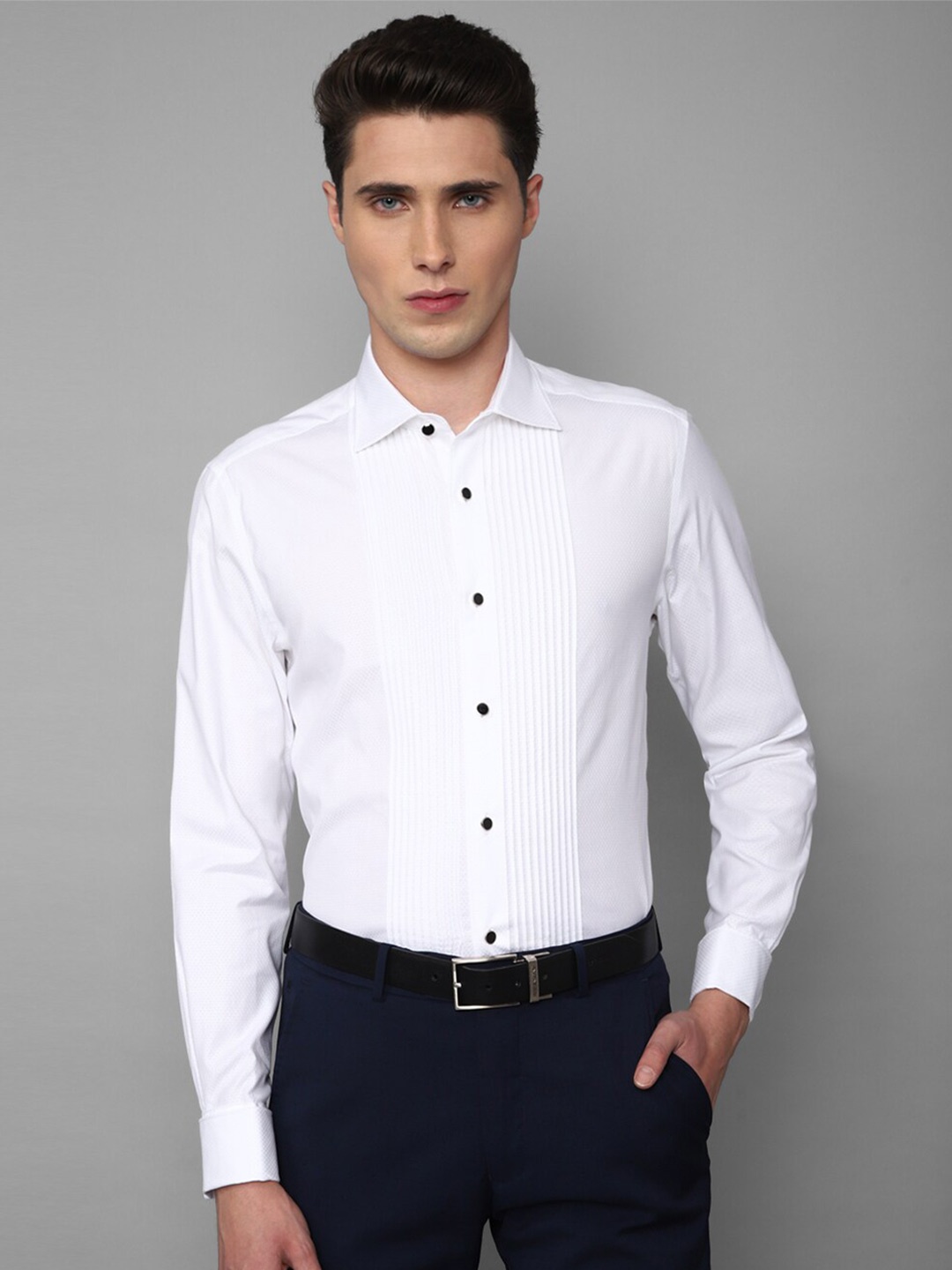 

Louis Philippe Men Slim Fit Pure Cotton Formal Shirt, White