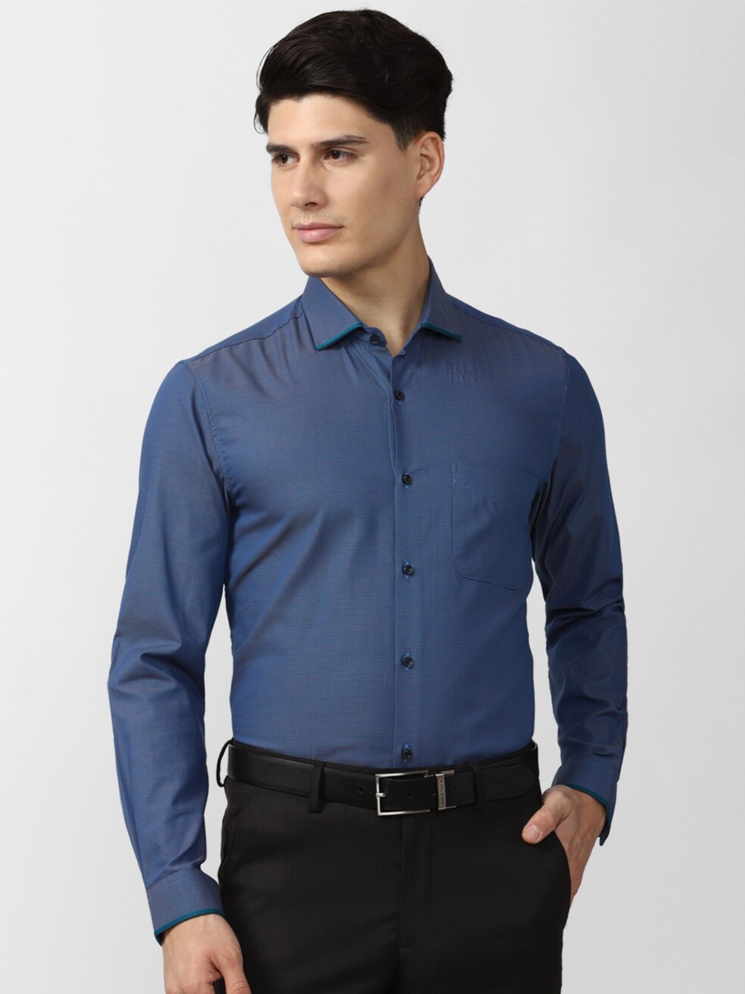 

Peter England Men Cotton Formal Shirt, Blue