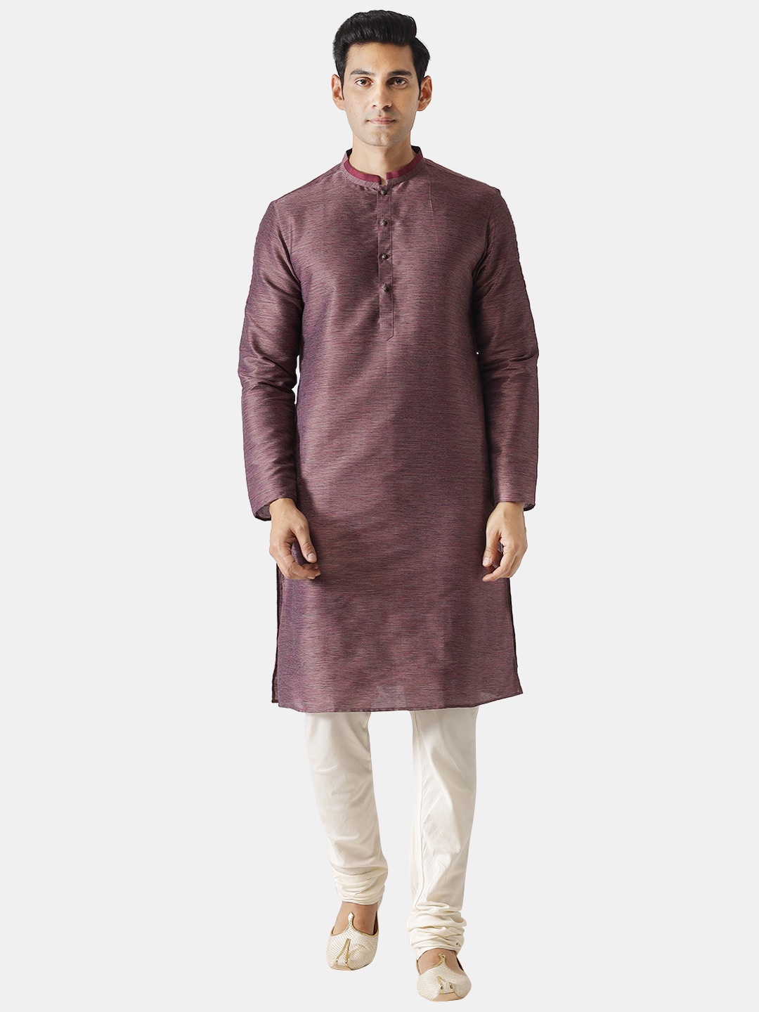 

KISAH Men Kurta with Churidar, Purple