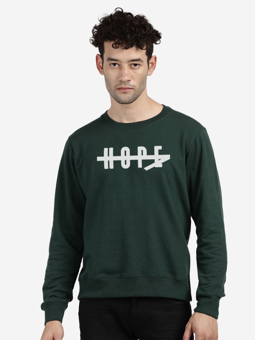 

BLACK RADIO Printed Cotton Sweatshirt, Green