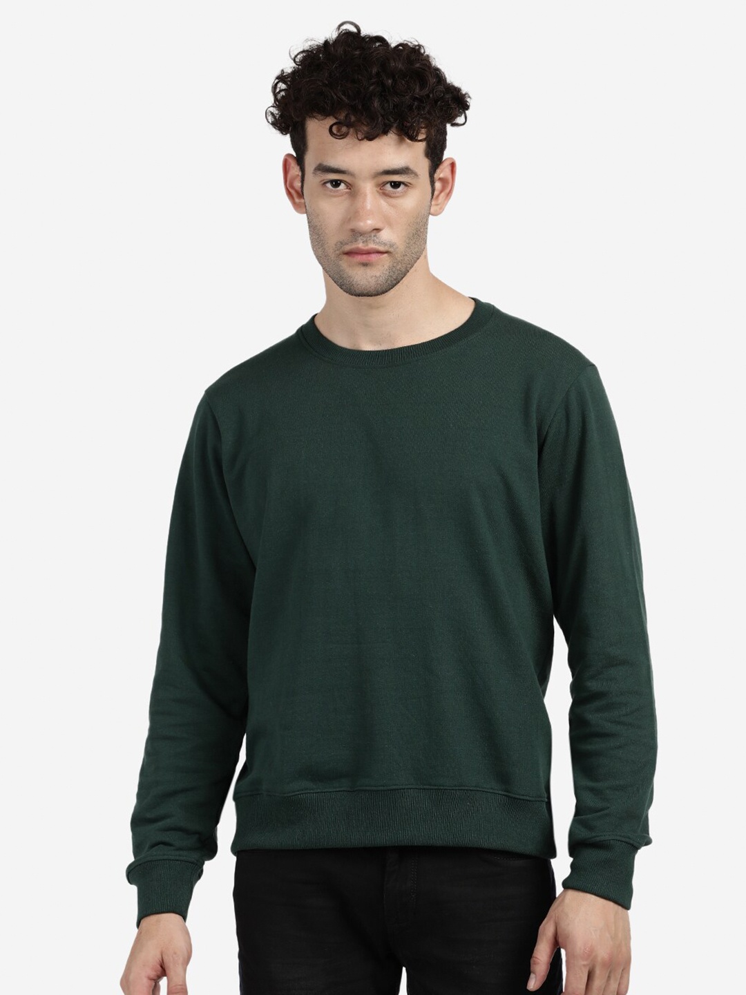 

BLACK RADIO Men Green Sweatshirt