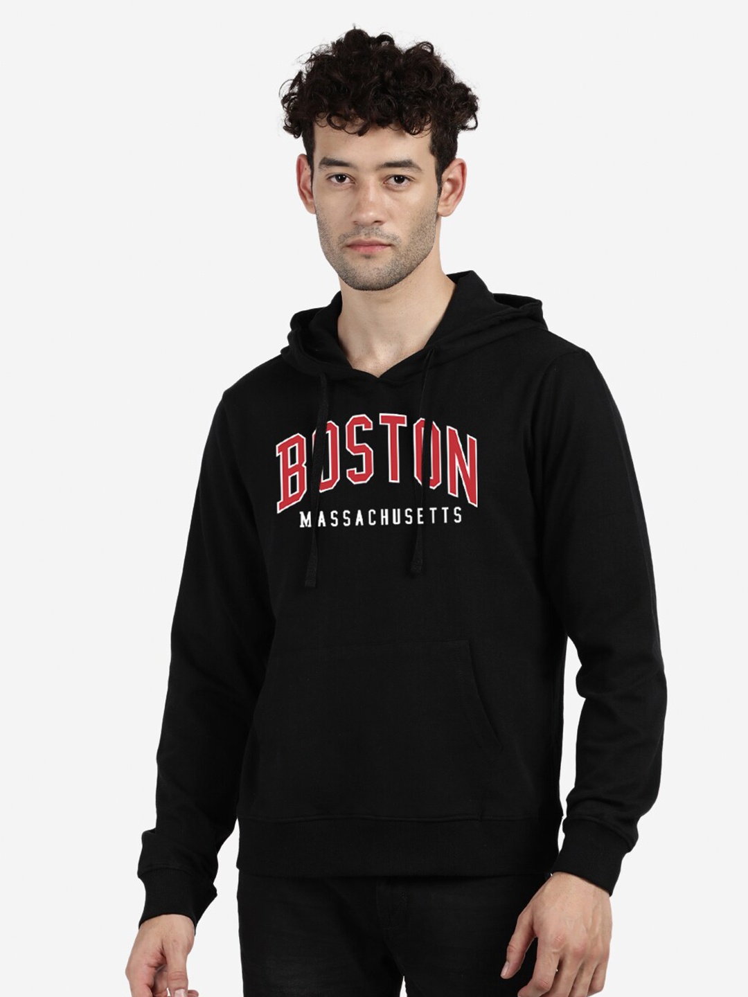 

BLACK RADIO Men Hooded Cotton Sweatshirt