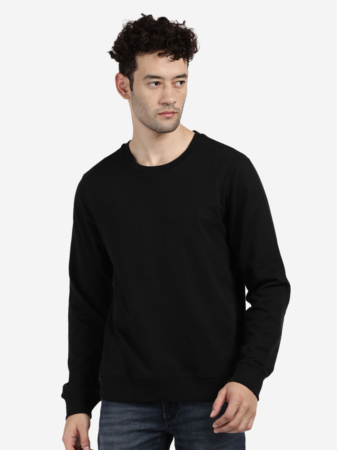 

BLACK RADIO Round Neck Cotton Sweatshirt
