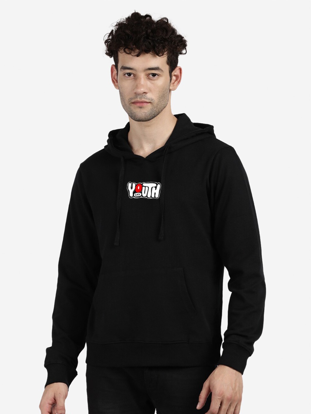 

BLACK RADIO Hooded Cotton Sweatshirt