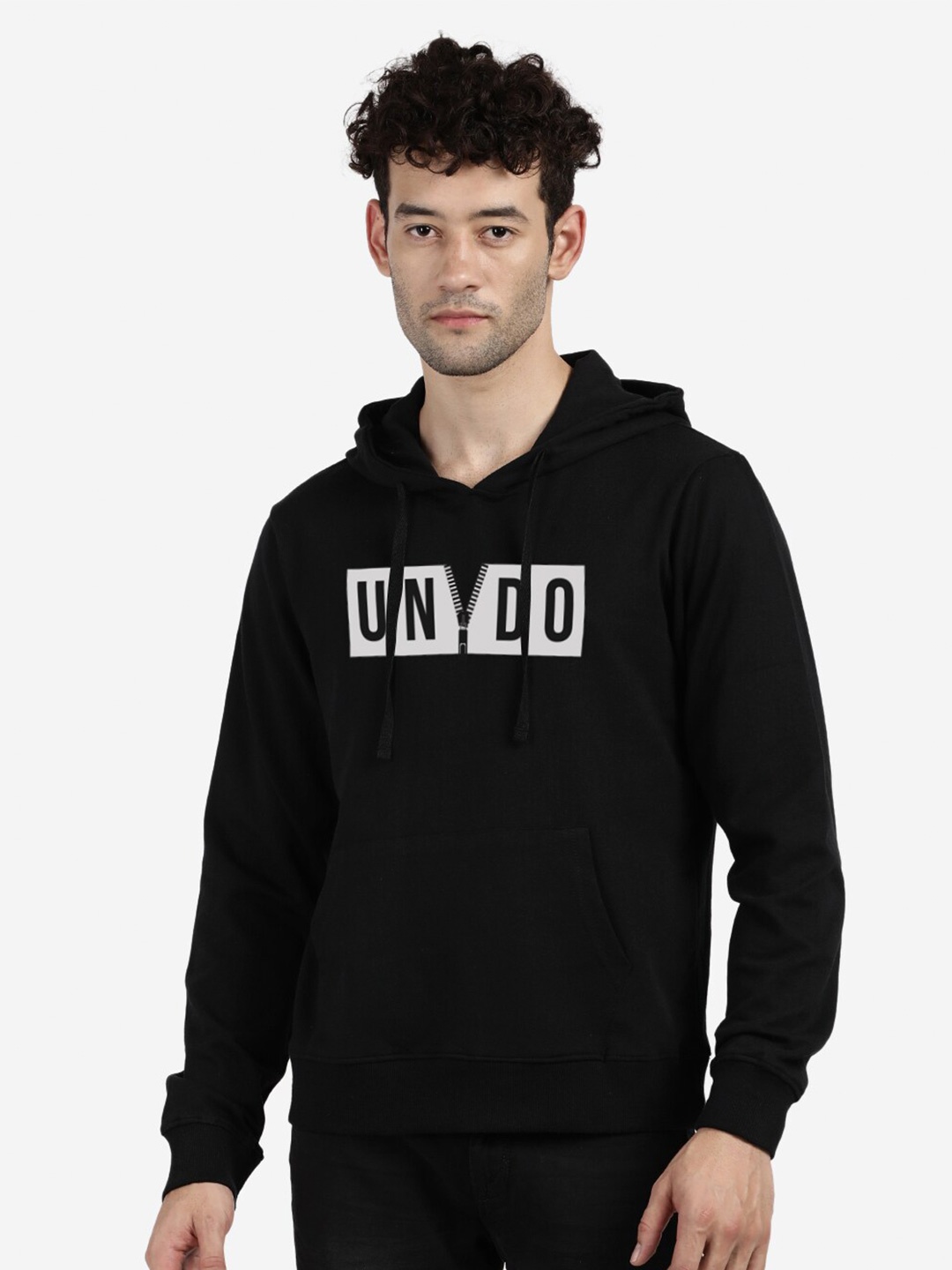 

BLACK RADIO Hooded Cotton Sweatshirt