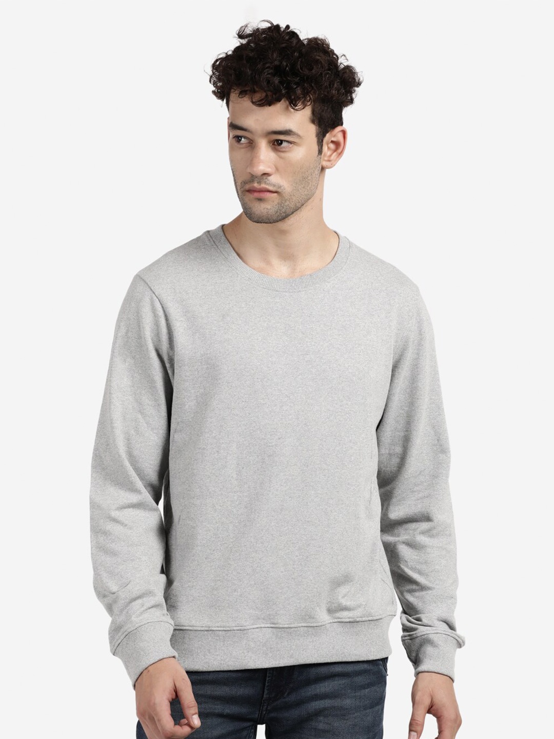 

BLACK RADIO Pure Cotton Pullover Sweatshirt, Grey