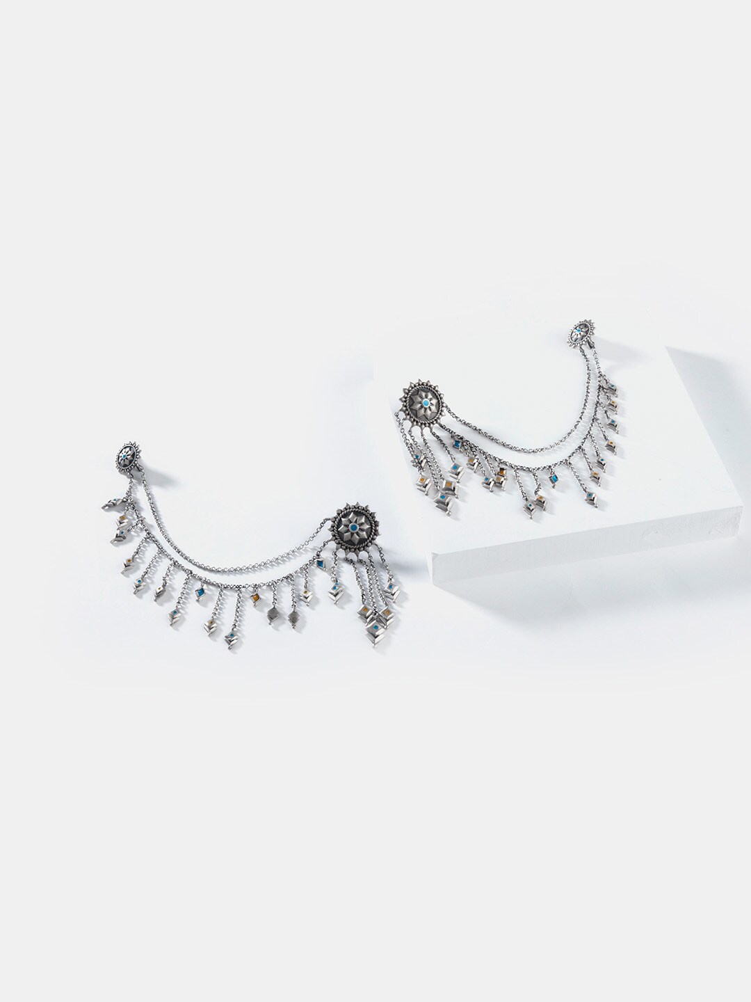 

SHAYA 925 Silver Contemporary Drop Earrings