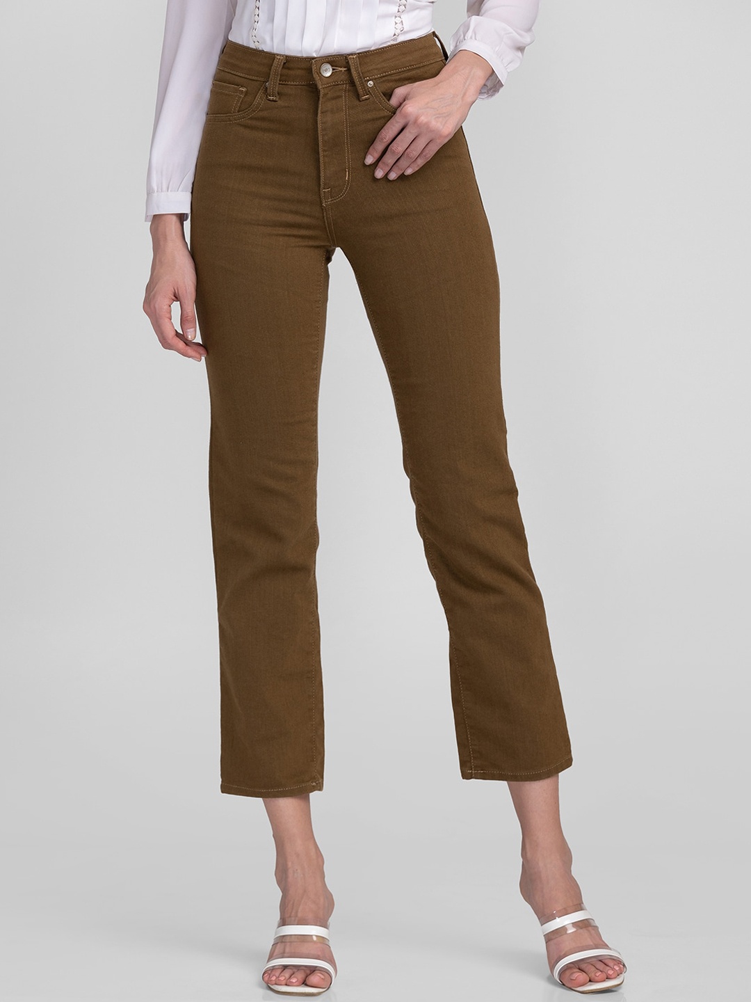 

SPYKAR Women Khaki Straight Fit Jeans