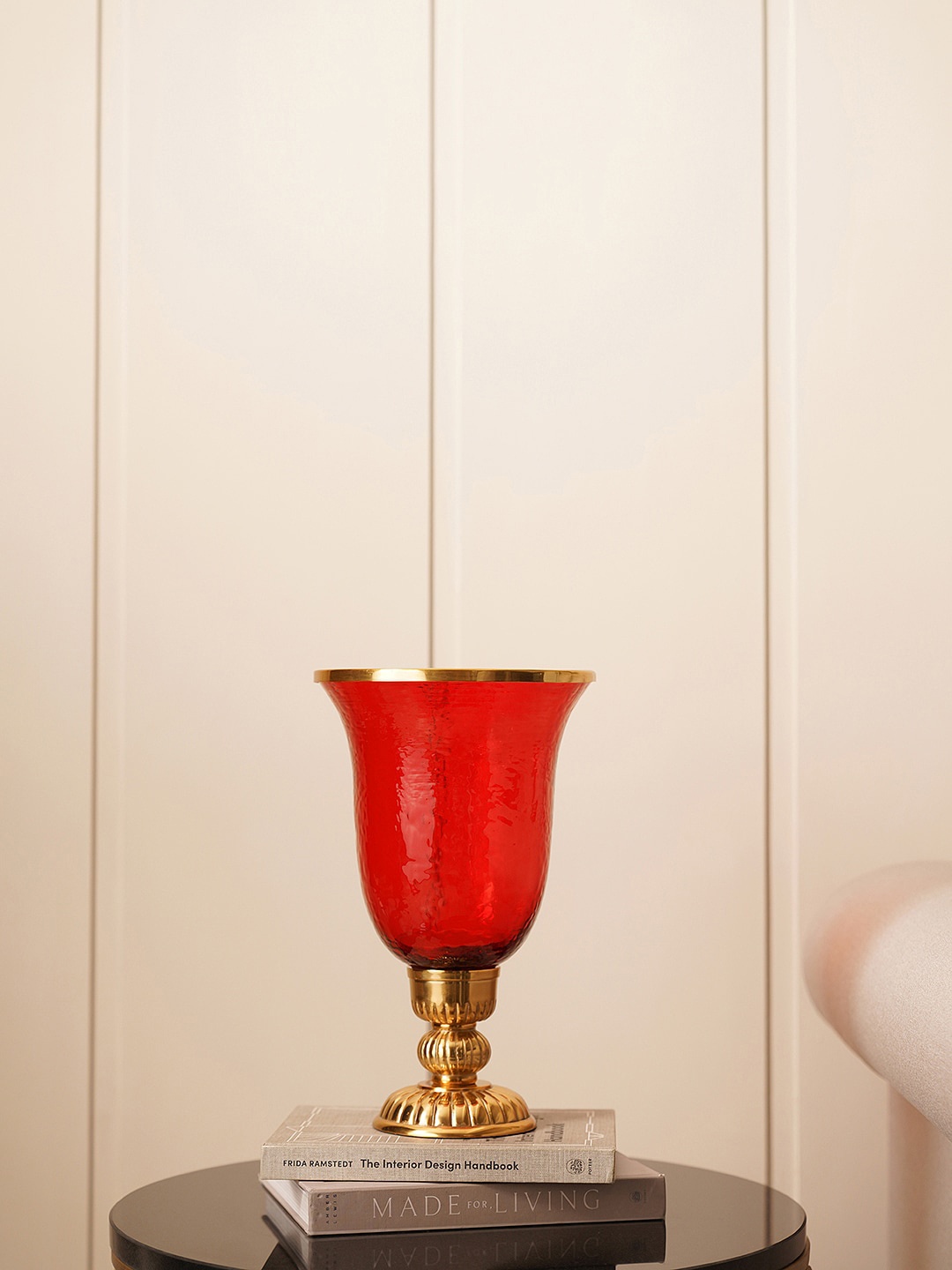 

Pure Home and Living Red & Gold Textured Candle Holders