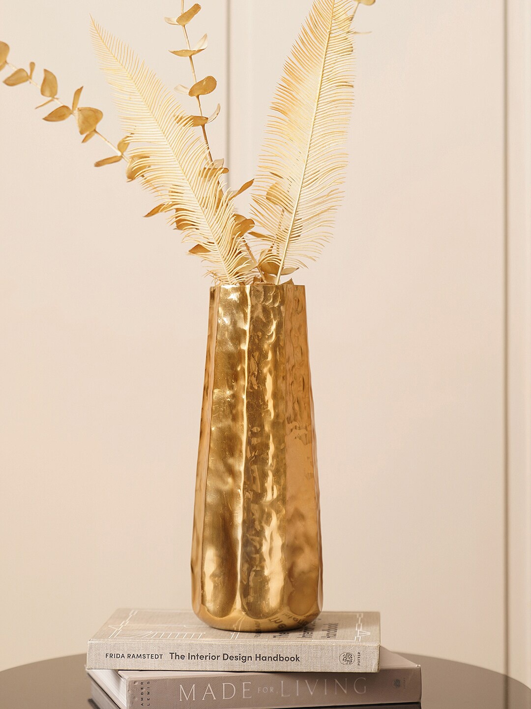 

Pure Home and Living Gold Toned Hammered Glass Vase