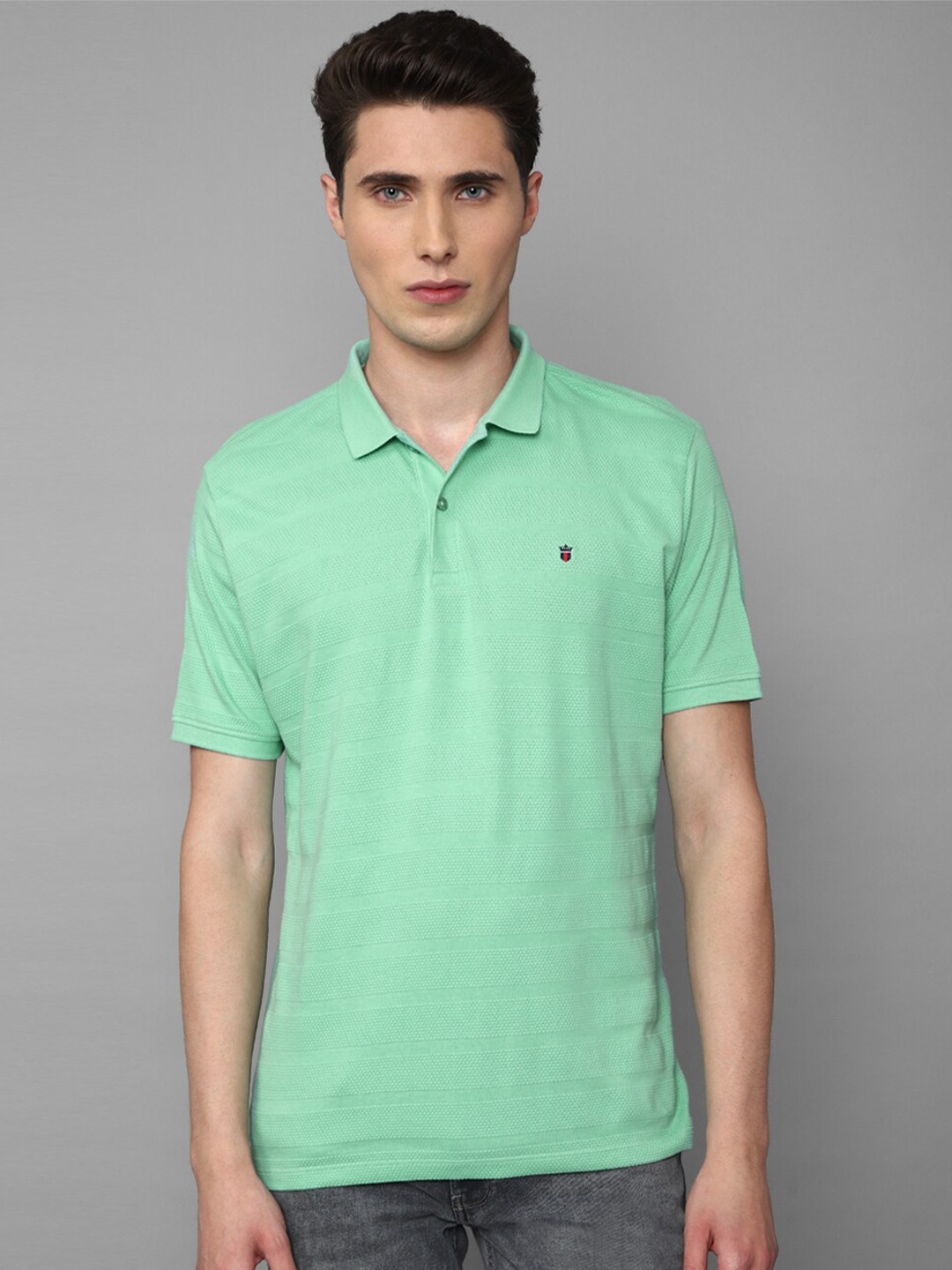 

Louis Philippe Sport Men Polo Collar Slim Fit Cotton T-shirt, Sea green