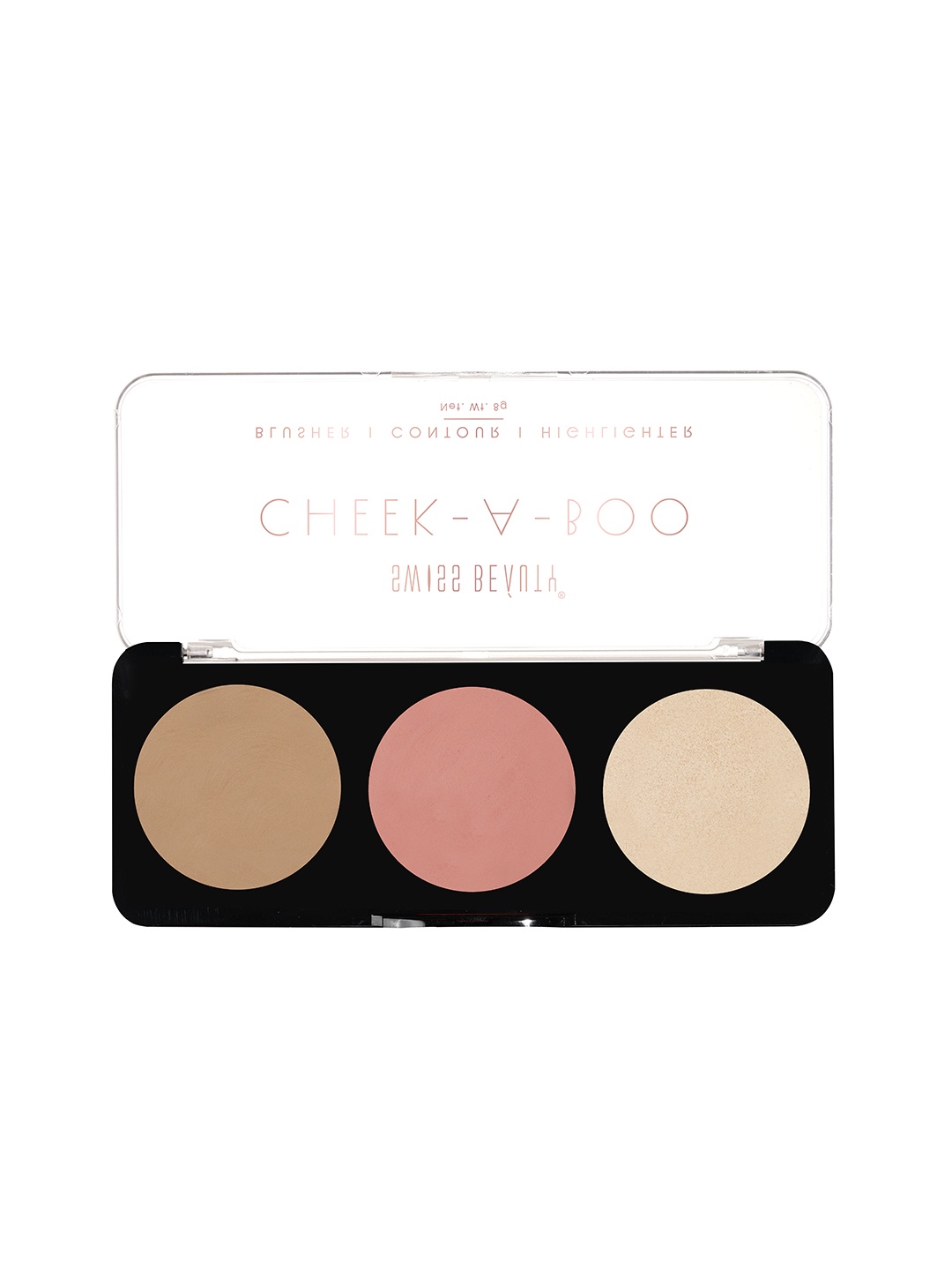 

SWISS BEAUTY Cheek-A-Boo 3 In One Highlighter Contour & Blusher Face Palette 8g - 02, Nude
