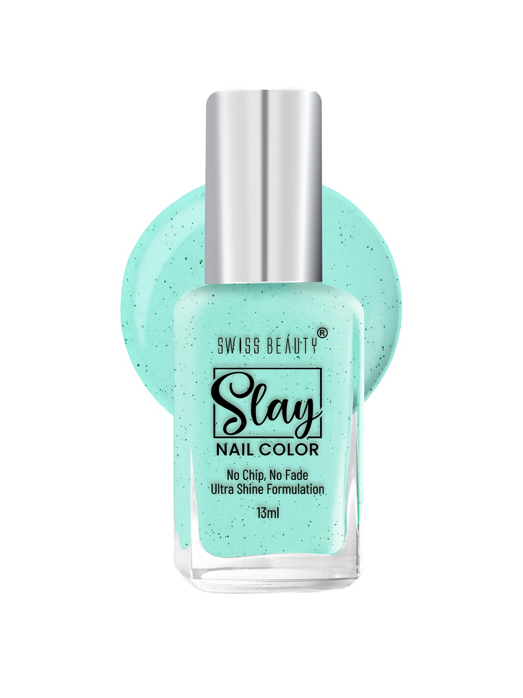 

SWISS BEAUTY Quick Dry Slay Nail Polish with Ultra Shine Formula 13 ml - Sky Up 58, Turquoise blue