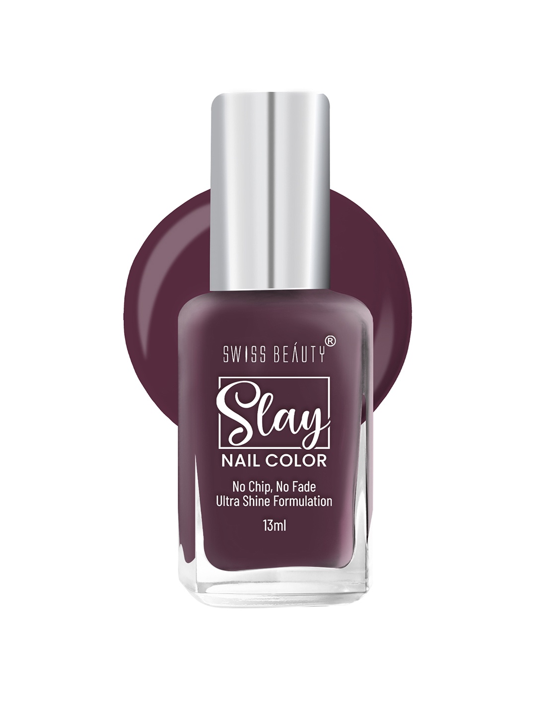 

SWISS BEAUTY Quick Dry Slay Nail Polish with Ultra Shine Formula 13 ml - Cocoa Crush 41, Purple