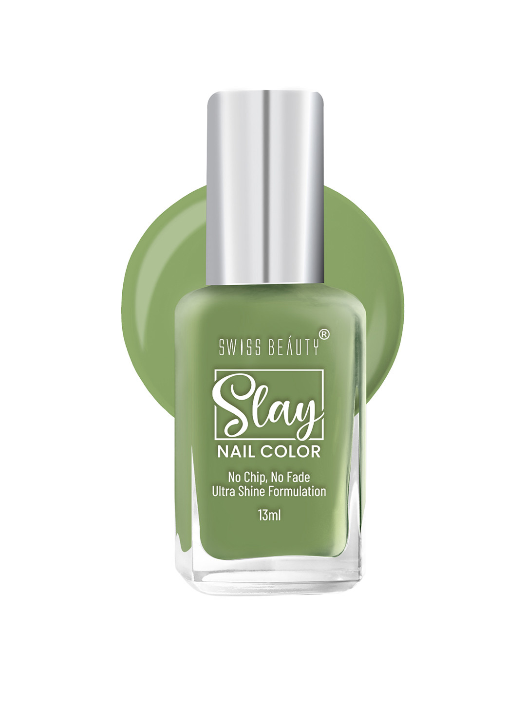 

SWISS BEAUTY Slay Nail Polish with Ultra Shine Formula 13 ml - Cool Green 25